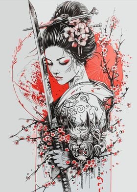 Geisha Warrior with Katana