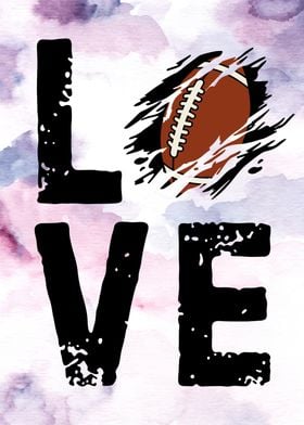 I Love Football Love Graphic