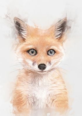 Fox Portrait Watercolor