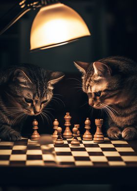 Cats Playing Chess