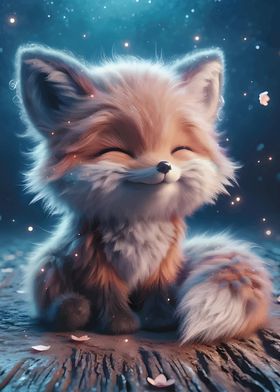 Cute Fox with Glowing Eyes