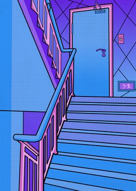 Blue and Purple Staircase