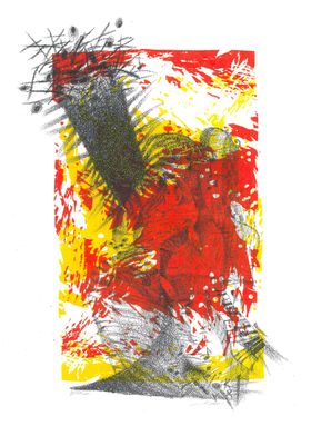 Abstract Woman Red and Yellow Art