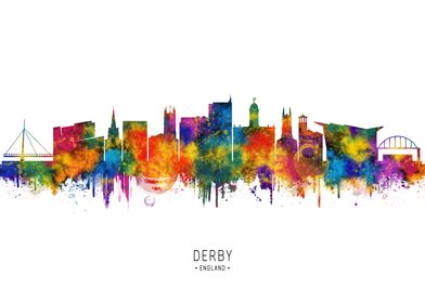 Derby Skyline Watercolor