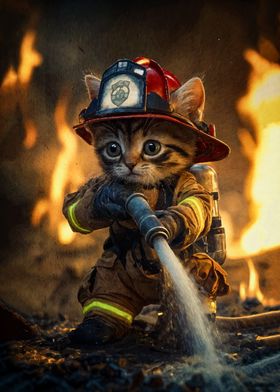 firefighter cat