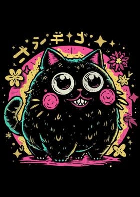 Cute Black Cat Illustration