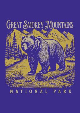 Great Smoky Mountains Vintage Bear