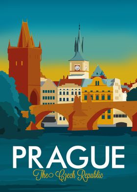 Prague Cityscape Poster