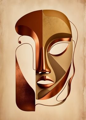 Abstract Bronze Mask