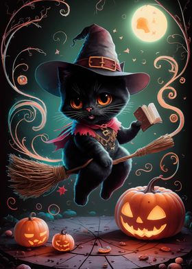 Black Cat Witch Halloween