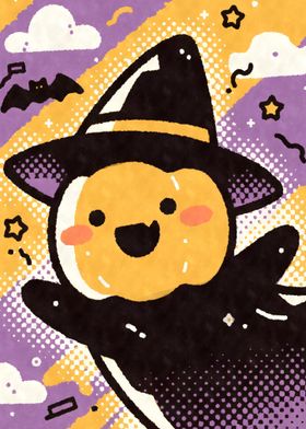 Kawaii Cute Pumpkin Witch