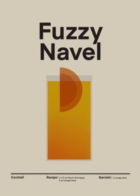 Fuzzy Navel Cocktail Poster