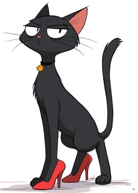 Black Cat in Red Heels