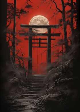 Red Moon Torii Gate