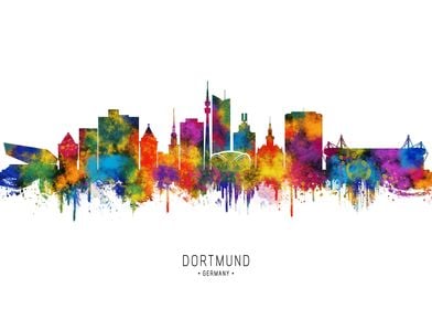 Dortmund Skyline Watercolor