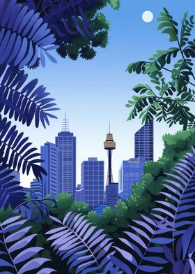 Cityscape Through Foliage