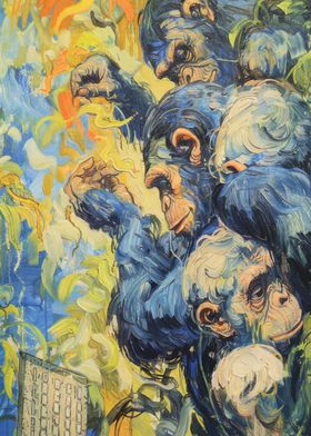 Monkeys mythology painting