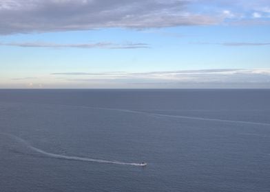 Boat on Calm Sea off the cost of Nice