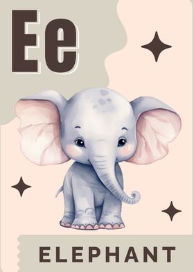 Elephant Alphabet Card