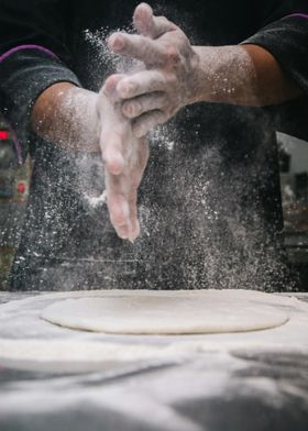 Chef Dusting Dough