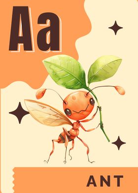 Ant Alphabet Illustration