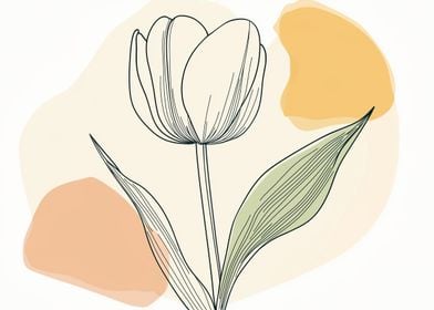 Line Art Tulip