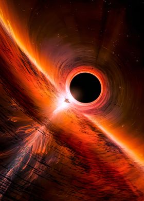 Spaceship Near Black Hole