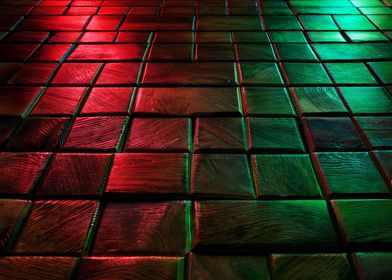 Red and Green Wooden Tiles