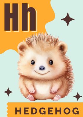 Hedgehog Alphabet Flashcard