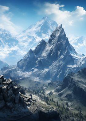 Snowy Mountain Range