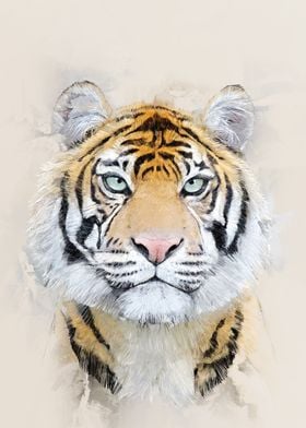 Tiger Portrait Watercolor