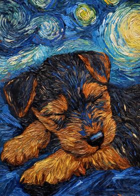 Welsh Terrier Puppy Starry Night