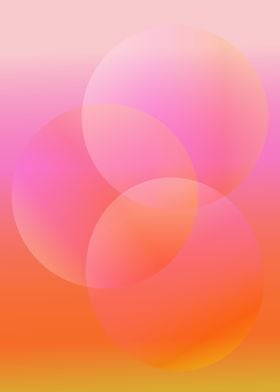 Abstract Gradient Circles in Pink and Orange