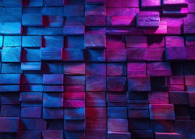 Neon Wood Wall