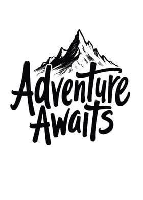 Adventure Awaits Mountain Graphic