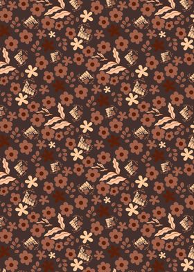 Boho Abstract Floral Pattern 