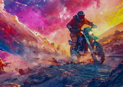 Motocross Rider in Space