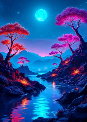 Night Time River Scene