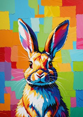 Colorful Rabbit Painting