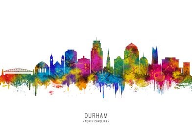 Durham Skyline Watercolor