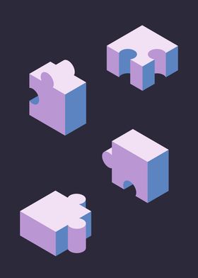 Isometric Puzzle Pieces