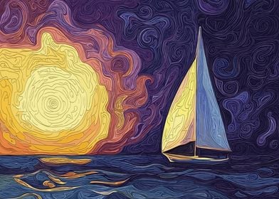 Sailboat Sunset 