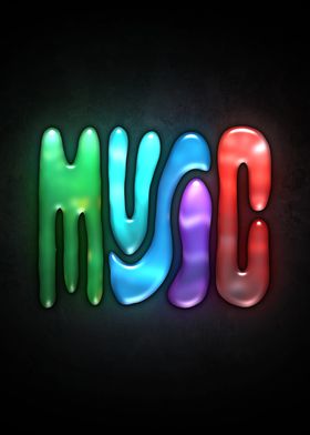 Neon Music Text