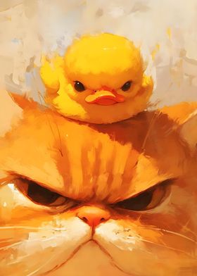 Grumpy Cat and Duck cute animal meme