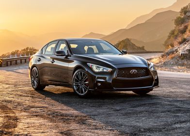 Black Infiniti Q50 on Road