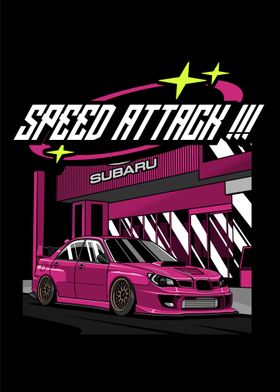 Pink Subaru WRX Speed Attack