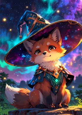 Fox Wizard with Starry Hat