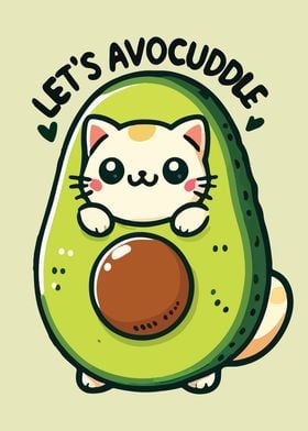 Avocuddle Cute Cat Avocado Cuddle