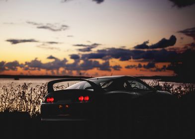 Silhouetted Supra at Sunset