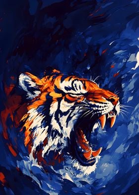 Roaring Tiger Painting